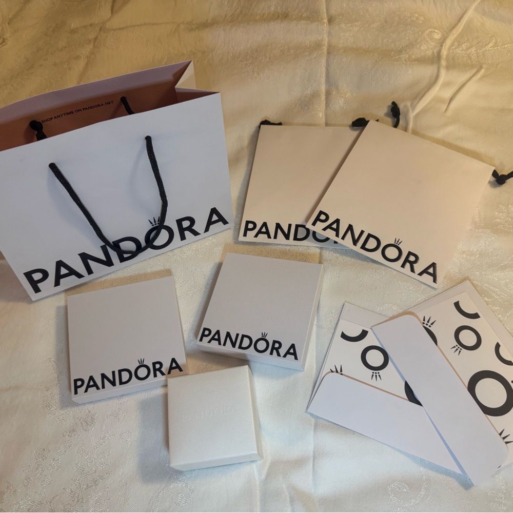 Authentic Pandora Jewelry Packaging Set in White and Black